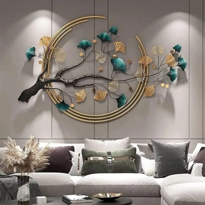 Living room metal wall decor