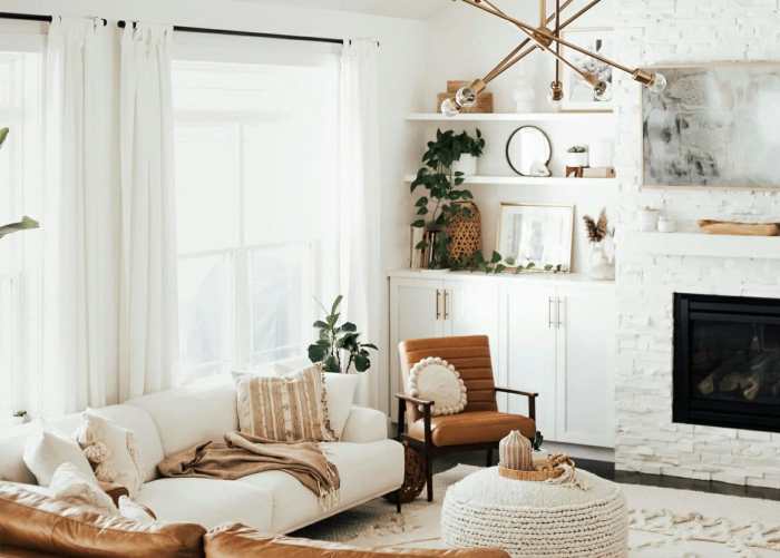 Boho living room decor