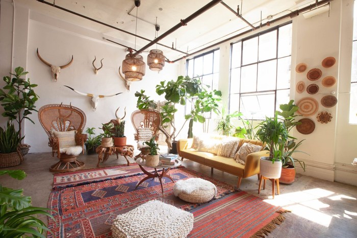 Boho living room decor