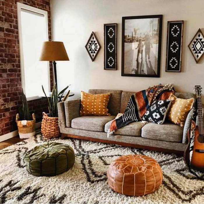 Boho living room decor