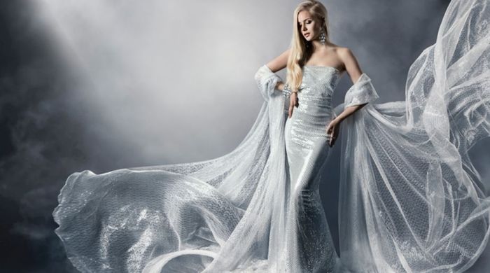 Long sleeve mermaid style wedding dress