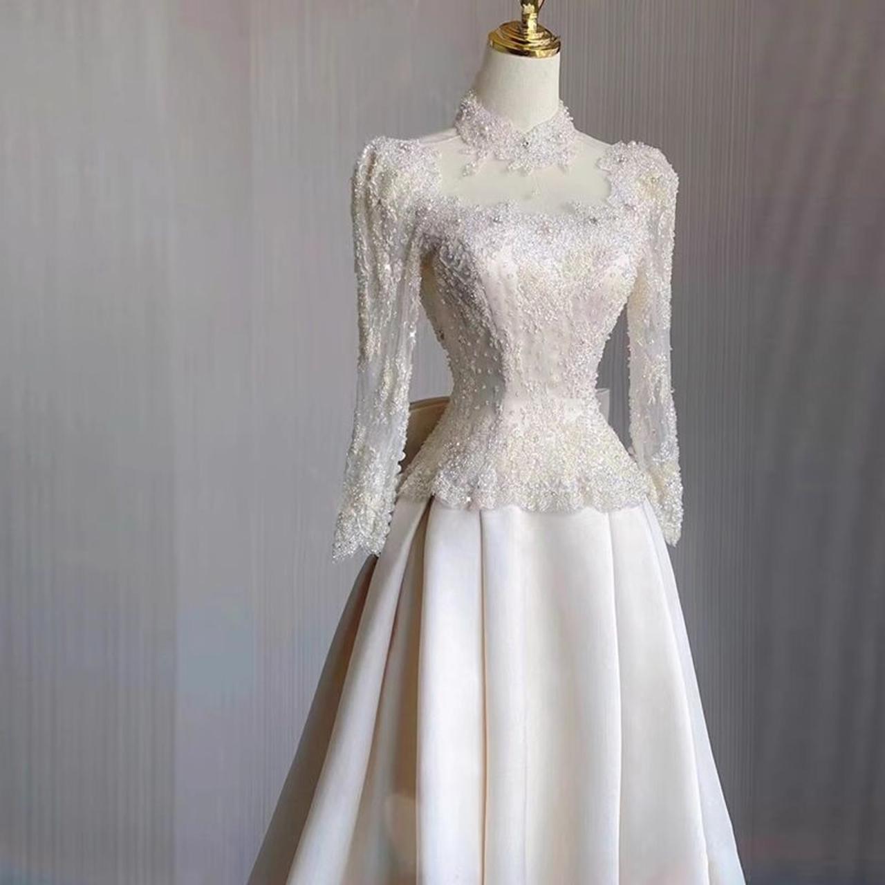 Lace gown sleeves ball beaded long wedding dresses bridal ivory fashion ballet toronto