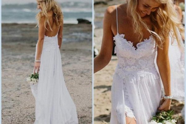 Long flowy beach wedding dresses