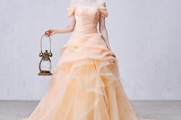 Light orange wedding dress