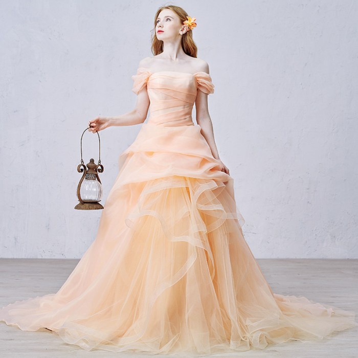 Light orange wedding dress